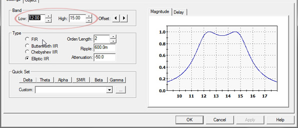 BioExplorer - Band Pass Filter Window