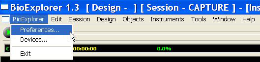 BioExplorer - Preferences Menu