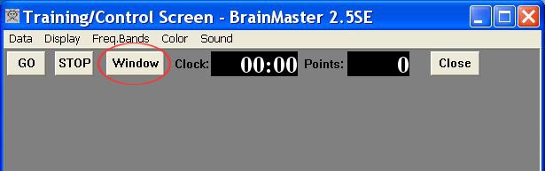 Training Control Screen