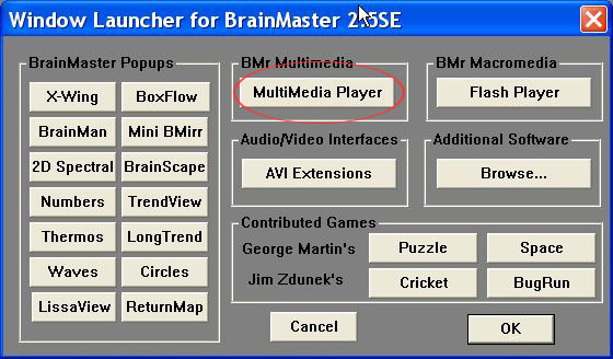 Window Launcher for BrainMaster