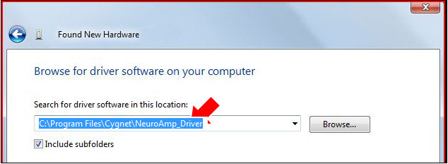 Browse for driver software on your computer