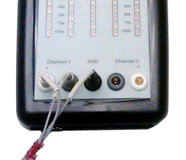 Electroded plugged into Channel 1 of EEG Info NeuroAmp