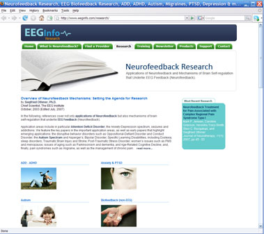 For an overview of articles, journals and published papers in this field, visit the EEG Info Research page at eeginfo.com/research For an overview of articles, journals and published papers in this field, visit the EEG Info Research page at eeginfo.com/research