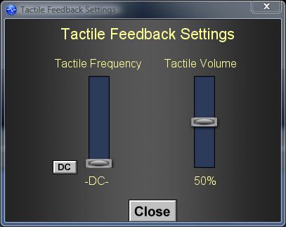 tactile feedback settings
