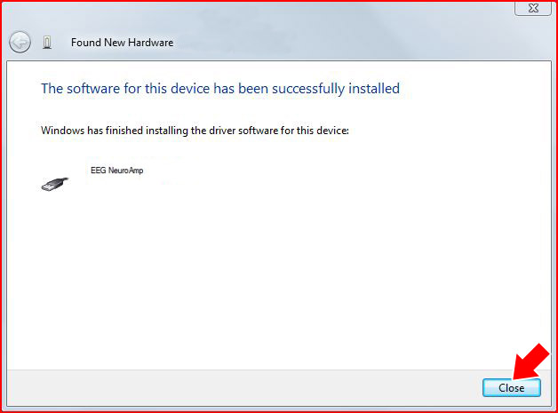 The software for this device has been successfully installed