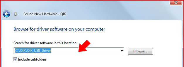 Browse for driver software on your computer